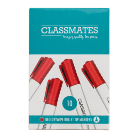 Classmates Drywipe Bullet Markersred