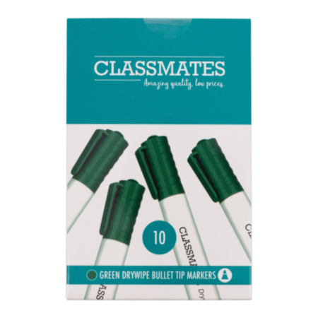 Classmates Drywipe Bullet Markersgreen