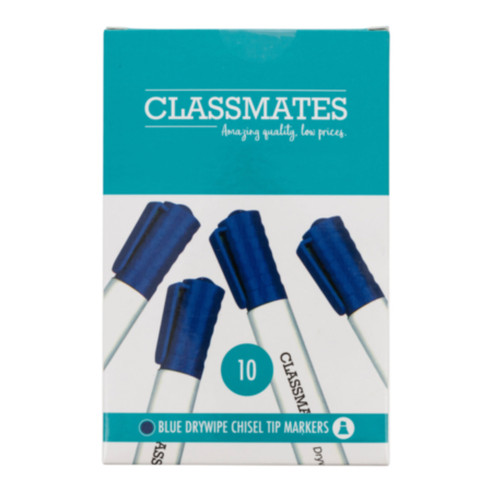 Classmates Drywipe Chisel Markersblue