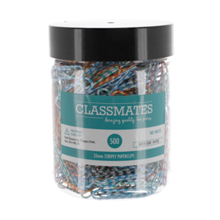 Classmates Stripy Paperclips -33mm