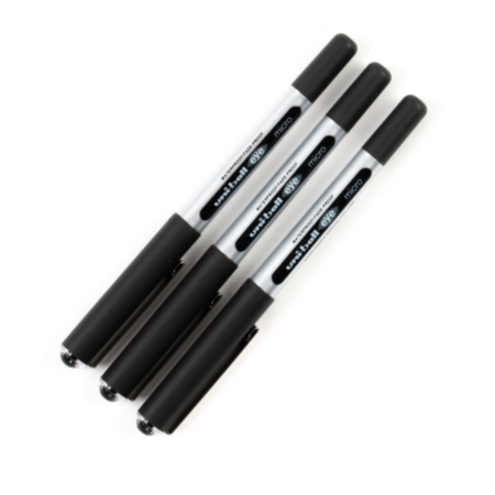 Uni-Ball Eye Micro Blk Pen Pack 3