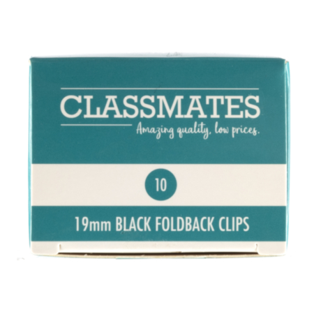 Foldback Clips 19mm Black Pack 10