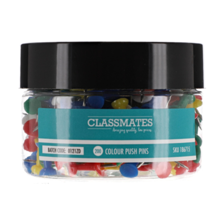 Classmates Push Pins Pack 200