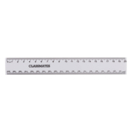Shatterproof 20cm/mm Ruler White Pack 10