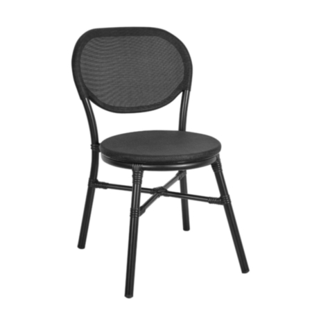 Lyon Black Textilene and Aluminium Outdoor Side chair