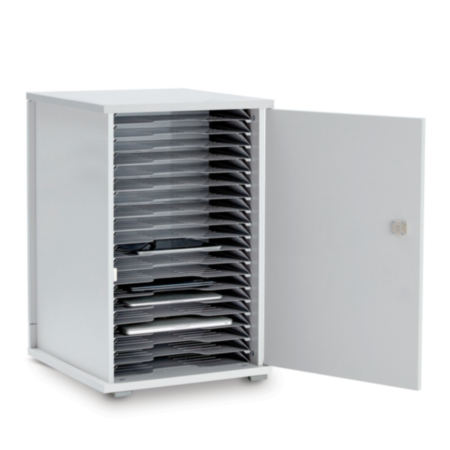 LapCabby Lyte Single Door 20-Device Metal Shelf Charging Cabinet 