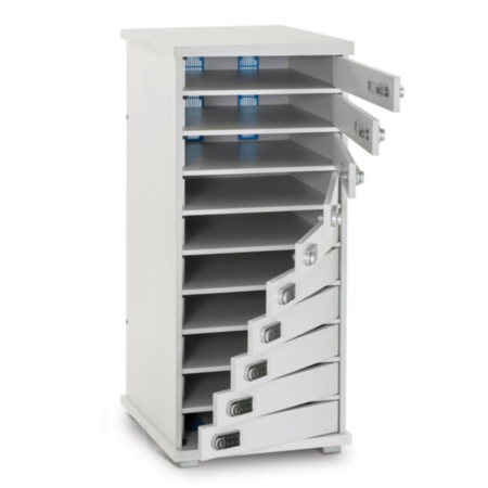 LapCabby Lyte 10 Multi Door Mini Charging Cabinet for iPad &amp; Tablet 
