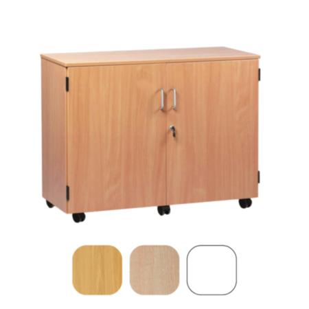 Wooden Mobile Classroom Cupboard with 2 Adjustable Shelves