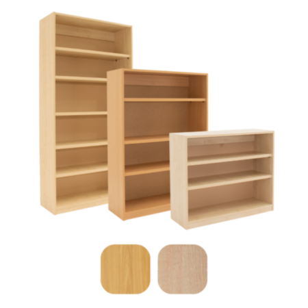 Wooden Open Bookcase with Adjustable Shelves