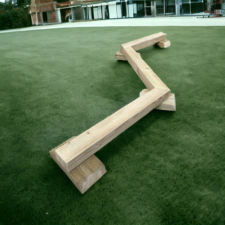 Children&#039;s Playground Activity Wooden Zig Zag Balance Beam