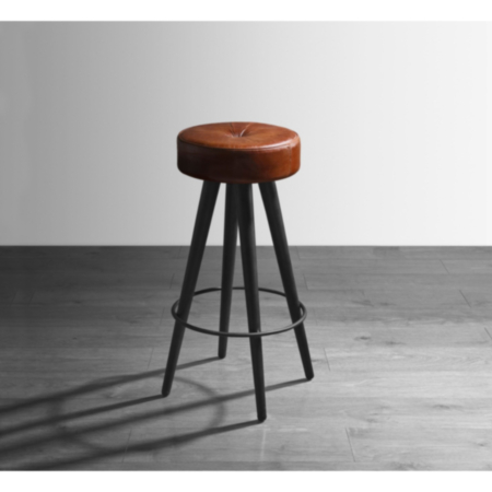 Malibu Bruciato Tan Leather Cafe Bistro Stool