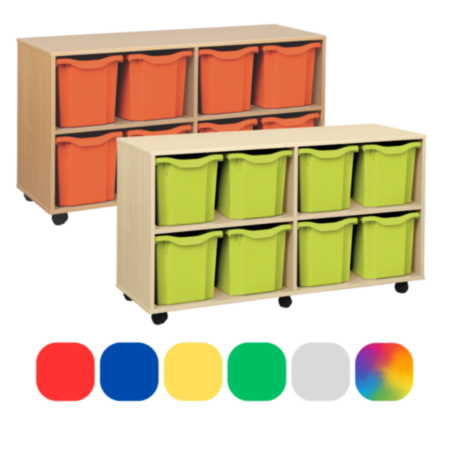 Monarch Mobile Classroom Storage Unit with 8 Quad Trays