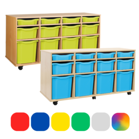 Monarch Classroom Storage Unit - Beech with 12 Variety Trays