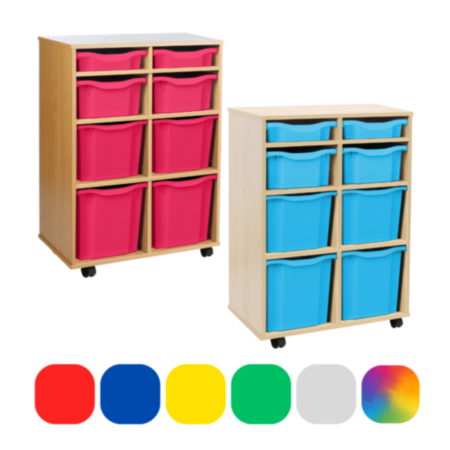 Monarch Classroom Storage Unit - Beech with 8 Variety Trays