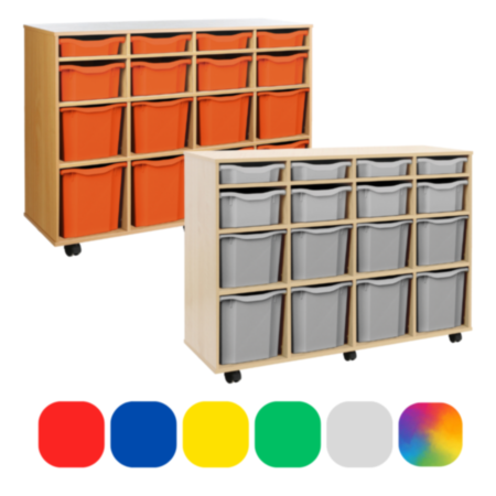 Monarch Classroom Storage Unit - Maple with 16 Variety Trays