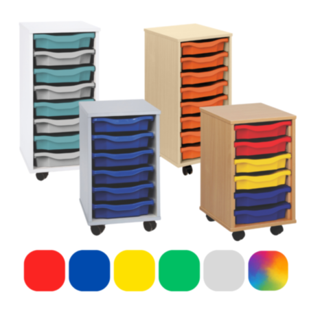 Monarch Mobile Classroom Storage Unit 1 Column with Single Trays