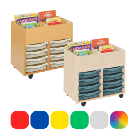 Monarch 4 Bay Kinderbox Storage Unit - Maple with 8 Single Trays