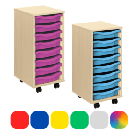 Monarch Single Bay Classroom Storage Unit - Maple with 8 Single Trays