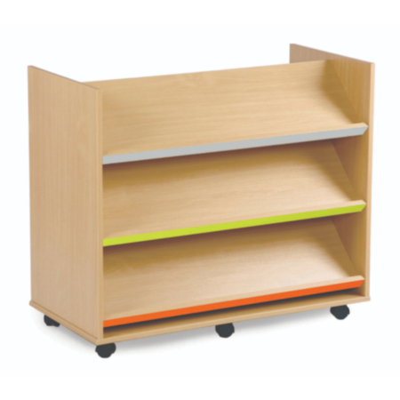 Bubblegum Double Sided Mobile Bookcase with Angled Shelves