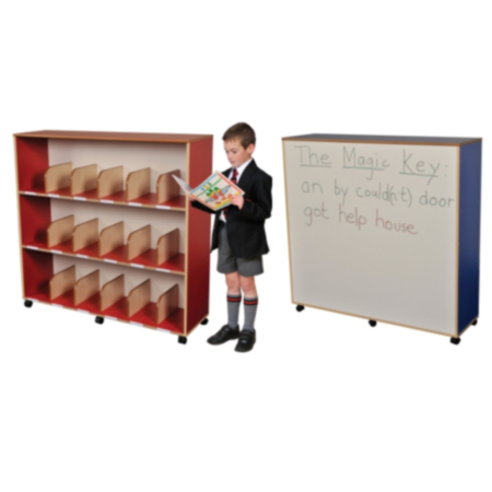 Early Years Tall Dividing Bookcase with Dry Wipe Back
