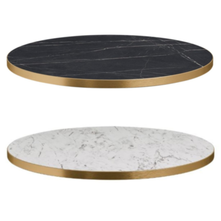 Omega Marble Effect Round Cafe Bistro Table Top