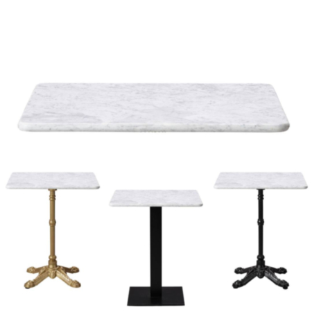 Square Real Marble Cafe Bistro Table Top
