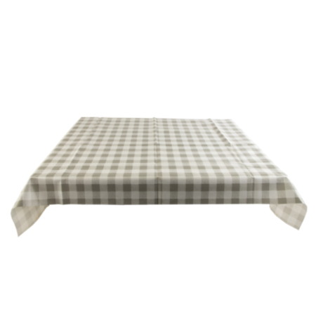 Gingham Rect Table Cloth Silver Grey