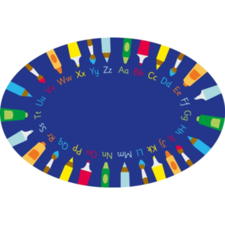 Alphabet Oval Classroom Carpet 