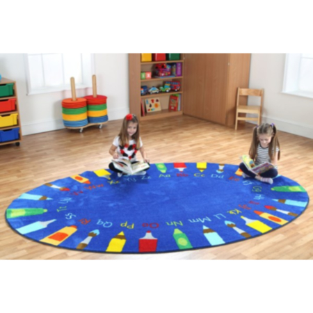 Alphabet Oval Classroom Carpet 