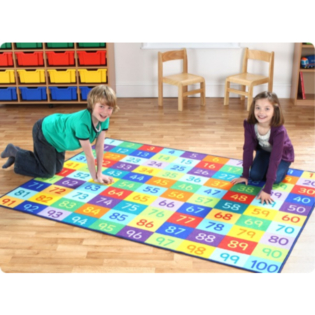 Rainbow 1-100 Numbers Children&#039;s Classroom Carpet