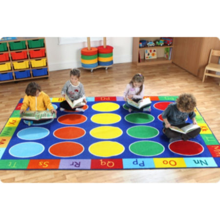 Rainbow ABC Rectangle Classroom Carpet