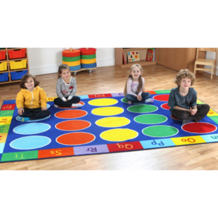 Rainbow ABC Rectangle Classroom Carpet