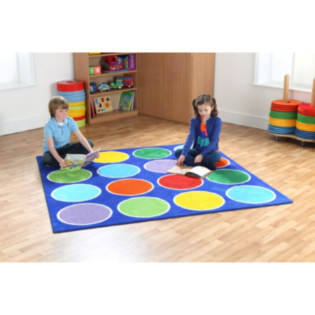 Rainbow Circle Placement Classroom Carpet