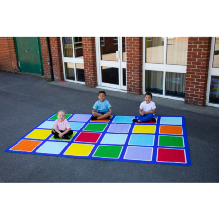 Rainbow Rectangle Children&#039;s Placement Outdoor Mat