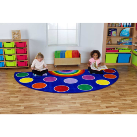 Rainbow Semi-Circle Placement Classroom Carpet