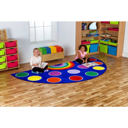 Rainbow Semi-Circle Placement Classroom Carpet