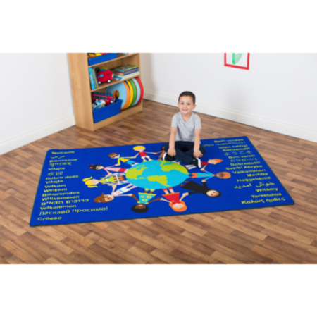 Multi-Cultural Welcome Classroom Rug