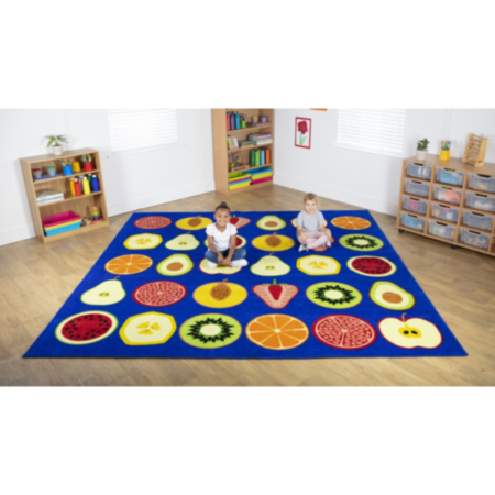 Fruit Themed Children&#039;s Placement Classroom Carpet includes FREE Mystery Runner Carpet