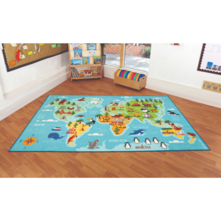 Animals and Places of the World Classroom Carpet