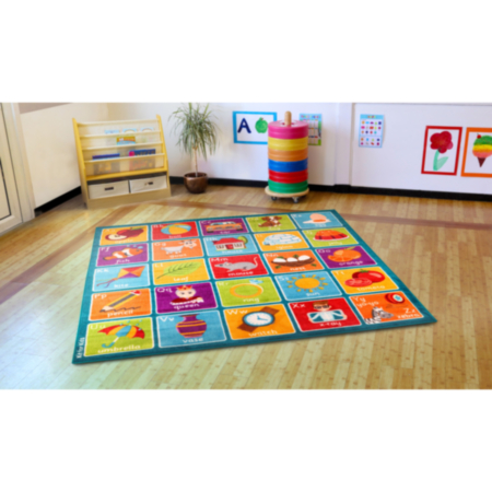 Children&#039;s Square Alphabet Classroom Carpet