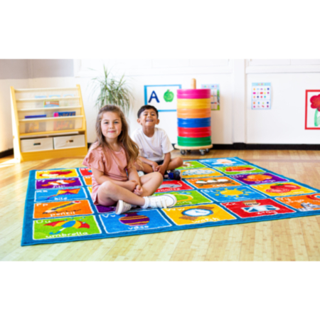 Children&#039;s Square Alphabet Classroom Carpet