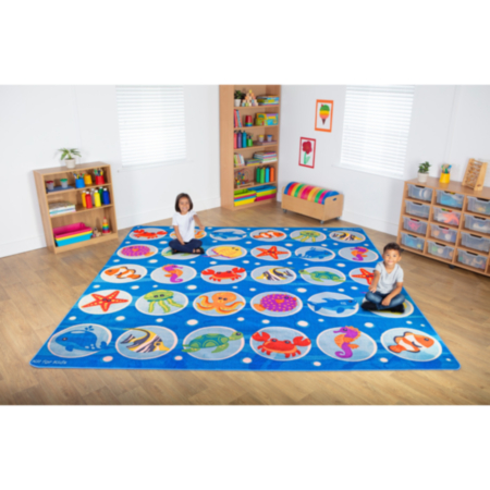 Under the Sea Large Square Classroom Placement Carpet