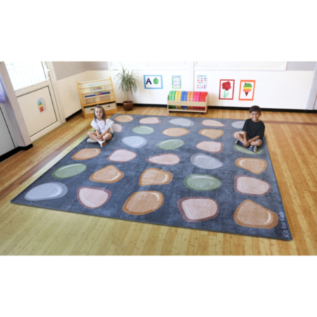 Large Natural World Pebble Placement Classroom Carpet 3 x 3m
