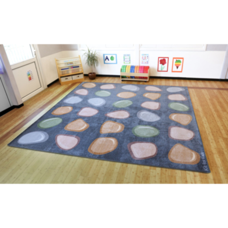 Large Natural World Pebble Placement Classroom Carpet 3 x 3m