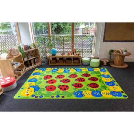 Classroom Back to Nature Chloe Caterpillar Numeracy and Literacy Carpet