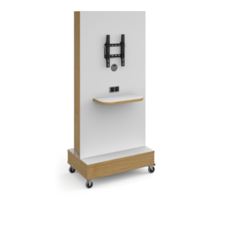 White Moby Power Module Unit with Shelf and TV Bracket