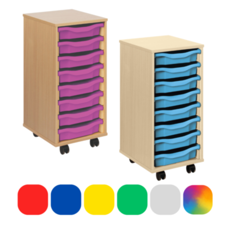 Monarch Single Bay Classroom Storage Unit with 8 Single Trays