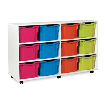Monarch Classroom Storage Unit - White with 12 Triple Trays