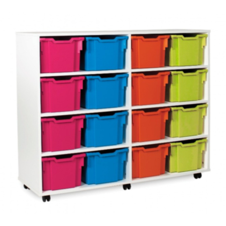 Monarch Classroom Storage Unit - White with 16 Triple Trays