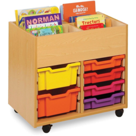 Monarch 4 Bay Kinderbox Storage Unit - Maple with 8 Single Trays